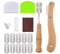 2 Pièces Lame Boulanger, Couteau de Boulanger, Couteau à Pain, Lame Pain | avec 10 Lames Réchanges, 2 Étui de Protection, 2 Grattoir à Pâte, Accessoires pour Baguettes Pain DIY et Cuisson