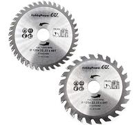 2 pièces Lame de scie circulaire HM Ø 125 mm 22,23 mm / 20 mm / 24T + 40T dents pour bois plastique Disque de découpe Lame de scie