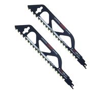 2 Pièces Lame Scie Sabre, Lame De Scie Sabre, Lame Scie Sabre Brique, Lames de Scie Sabre pour pierre, adaptées pour Lame Bosch, adaptées pour la Coupe de Bois, Métal, Beton(S1243HM, 305mm)
