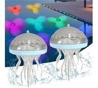 2 Pièces Lampe Flottante Piscine Solaire, 7 couleurs changeantes, Étanche, Éclairage solaire de piscine LED pour Piscine, Jardin