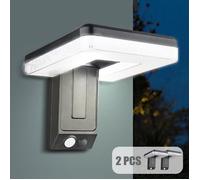 2 Pièces Lampe Solaire Applique Murale, étanche IP45, 3 Modes, Angle 180°, avec Détecteur de Mouvement, pour Éclairage Extérieure