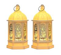 2 pièces Lanterne du Ramadan, falot Scintillante Sans Flamme, Ramadan Lampe décorative Musulman à LED pour Chambre à Coucher, Balcon, Jardin, Décoration de Fête