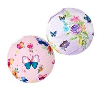 2 Pièces Lanterne en Papier Suspendue, Motif Fleur, Décoration