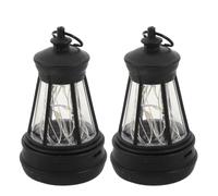 2 pièces Lanterne Solaire Décorative Chien, LED IP44 pour Jardin et Noël | Plastique Acrylique Translucide Noir, Crochet Suspendu, Activation Automatique, Énergie Solaire, Décors D’Arbres ou Rambardes