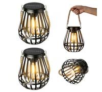 2 Pièces Lanterne Solaire Exterieur Jardin, Lanterne Solaire Exterieur, Étanche Lampes Solaires À Suspendre, Décoration De Jardin, Avec Grande Ampoule Für Terrasse Rasen Balkon Hof Gartendeko