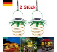 2 pièces Lanternes solaires suspendues, Lampes solaires de jardin Lampe solaire à fil en plein air 60 LED Lampe solaire suspendue Ananas IP65 Imprégnation Lanternes solaires décoratives en plein air p