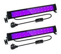 2 Pièces LED UV Lumière,50W lumière Noire de Barre UV Éclairage IP66 Imperméable,Lampe noire à 96 LEDs, Avec Fiche et Interrupteur,Blacklight Eclairage Pour Club Fête Terrasse Noël Scène Peinture Fluo