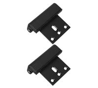 2 Pièces Loquet de Sécurité Porte, Noir Métal | Alliage D’aluminium, Barre Pivotante Plaque de Renfort, Fixation par Vis, Verrouillage Secondaire pour Logements Loués
