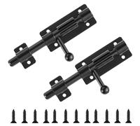 2 Pièces Loquet Porte, Acier Inoxydable Verrou 304 Targette de Porte Exterieur Verrou Portes Coulissante pour Portes Fenêtres Clôtures en Acier