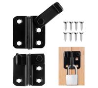2 Pièces Loquet Porte, Verrou Porte Interieure Exterieur Noir, Targette de Porte Coulissante, Right Open, pour Fenêtre, Placard et Jardin