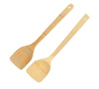2 Pièces Lot Ustensiles Cuisine en Bois, Spatule Longue 35cm | Poignée Ergonomique, N'abîme Pas les Surfaces, Résiste aux Hautes Températures, Bois, Usage la Cuisine