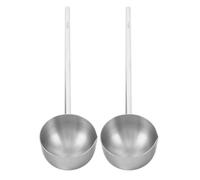 2 Pièces Louche à Huile en Acier Inoxydable à Long Manche Cuisine | Bec Verseur Précis, Fond Lisse, Poignée Ergonomique, Adaptée au Ghee et Caramel, Préparation Boulangère ou Restaurants