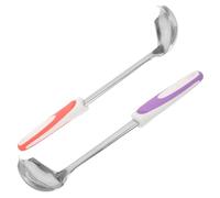 2 Pièces Louche à Sauce avec Bec Verseur en Acier Inoxydable Mini | Manche Texturé Antidérapant en Caoutchouc Thermoplastique et Pp, Prise Sûre Mains Humides, Service Précis pour Sauces