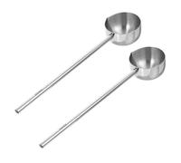 2 Pièces Louche à Soupe Acier Inoxydable à Long Manche | Bec Verseur Pratique, Finition Argentée Facile à Entretenir, Manipulation Plus Sûre dans Cuisines Professionnelles et Salles
