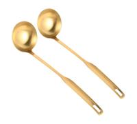 2 Pièces Louche à Soupe en Acier Inoxydable Doré Renforcé | Design Épaissi, Structure Renforcée, Usage Polyvalent, pour Restaurant Professionnel Cuisine Maison