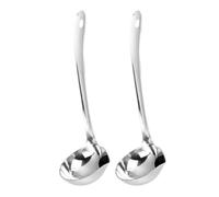 2 Pièces Louche à Soupe Inox avec Bec Verseur, Écumoire | Acier Inoxydable Résistant à Chaleur, Fine Maille Filtrante, Poignée Ergonomique, pour Sauces, Bouillons et Ragoûts