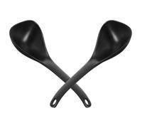 2 pièces Louche Cuisine en Plastique Noir 20,5x7,5x4cm pour servir | Tête Profonde, Bord Arrondi, Forme Intégrée sans Joint, Poignée Antidérapante, Nettoyage Facile, Résistante à Chaleur