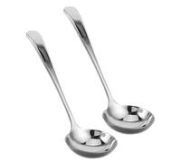 2 Pièces Louche en Acier Inoxydable Poli Miroir | Long Manche pour Service Sûr, Design sans Joint, Versement sans Goutte, Usage la Cuisine et Restaurant