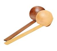 2 Pièces Louche en Bois à Long Manche pour Soupe Nouilles Sauces et | Bambou , Grosse Profonde, Bords Arrondis, Surface Lisse, Style Artisanal, Service Chaud au Restaurant ou Buffet
