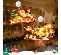 2 Pièces Lumières De Décoration De Noël,Lumières De Démarrage De Noël à Suspendre Avec Ventouse,Lumières De Ventouse De Fenêtre De Noël,Suspension Noel,Alimenté Par Pile,Deco De Noel Interieur (E)