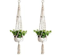 2 Pièces Macramé Plante Suspension, Panier en Corde de Coton à Suspendre de Fleurs en Macramé pour Pots de Fleurs Muraux YYV