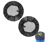 2 Pièces Maille pour Baril De Pluie, Couvercle De Baril De Pluie Réglable avec Bande Élastique, Housse De Seau De Collecte d'eau, Gardez Feuilles Et Débris