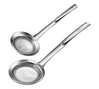 2 pièces mailles fines en acier inoxydable crépine cuillère écumeurs d ' huile pour cuisine soupe graisse filtrage avec poignée ergonomique filtre à huile Gadget de cuisine