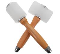 2 Pièces Maillet en Nylon Blanc pour Cuir, Sculpture Diy, Poignée | Haute Élasticité, Prise Antidérapante, Usage Poinçons et Perforateurs, pour Cuir et Estampes