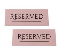 2 Pièces Marque-place Acrylique Rose Double Face, Réutilisable | Lettrage Clair, Lecture Rapide, Entretien Facile, Style Rustique, Format 7x2 Pouces, Usage Réception