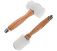 2 Pièces Marteau en Nylon pour Maillet D'installation Meubles | Outil DIY pour Artisanat Cuir, Compatible Poinçons et Matrices, Tête Ronde, Finition Blanche