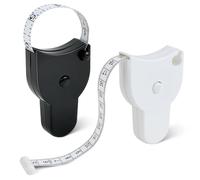2 Pièces Metre Ruban Couture 1,5 m/60 inch, Ruban Mesure Corps Double Face pour Mesures Corporelles, Rétractable Metre Couture pour Mesurer la Longueur, Poitrine, Taille, Noir + Blanc