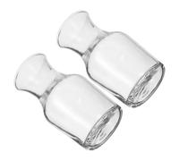 2 Pièces Mini Carafe à Vin en Verre 6,5 Oz, Versement Facile | Design Plat, Service Individuel, Usage Polyvalent, Élégant et Classique, Limite les Éclaboussures, 6,5 Oz