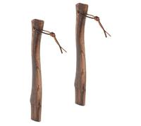 2 pièces Mini Hache Manche en Bois, Prise Sûre | Bois Poli, Surface Lisse, Usage Bushcraft et Bois de Chauffage, Teinte Café, Confort de Prise