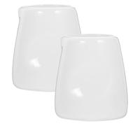 2 Pièces Mini Pichet en Céramique Blanc pour Café, Crème et Sauce