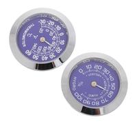 2 Pièces Mini Thermomètre Hygromètre pour Voiture, Alliage, Bleu | Mesure Rapide, Installation Facile, pour Intérieur Auto et Tableau de Bord, Humidité 0 à 100 %, 30 à 60 ℃