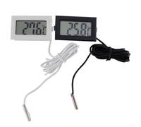 2 Pièces Mini Thermomètre Numérique Intégré Étanche | Affichage Lcd, Plastique Léger, Format Compact, Livré 2 Piles Bouton, Blanc ou Noir