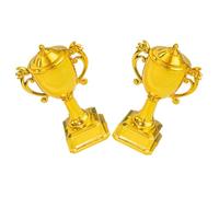 2 Pièces Mini Trophée en Plastique Doré pour Fête D'anniversaire | Décoration de Gâteau, Usage Célébration et Reconnaissance, Format Compact, Design Attrayant, Lot Unique