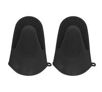 2 Pièces Mitaines de Four en Silicone, Mini Gants de Four Résistants à la Chaleur Mitaines de Pincement Manique pour la Cuisine et la Pâtisserie (Noir)