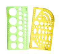 2 Pièces Modèles de Mesure Normographe Geographie Pochoir Geometrique | en Plastique pour l'Architecture, le Bureau, l'Étude, la Conception