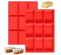 2 Pièces Moul Barre de Céréales 31cm x 21cm Silicone Rectangulaire, Moule Financier Silicone Anti-adhésif Convient pour Gâteaux, Glace, Savon, Chocolat, Gelée