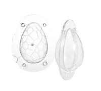 2 Pièces Moule à Chocolat Plastique Œuf 3d Pâques, Assemblage Clips | Surface Lisse Antiadhésive, Design Festif Classique, pour Bonbons et Desserts, Usage la Cuisine Créative