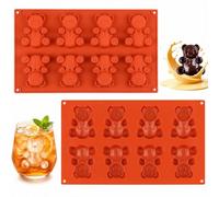2 Pièces Moule à Glaçons Oursons 8 Cavités pour Glaçons Pâtisserie Bonbons | Moule Ourson Silicone Sans BPA -40°C à 230°C pour Glaçons Pâtisserie Bonbons Boissons Jus DIY Cadeau