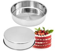 2 Pièces Moule Gateau, Acier Inoxydable, Diamètre 20 cm, Profondeur 5 cm, Pour Layer Cake, Génoise, Brioche, Usage Domestique .