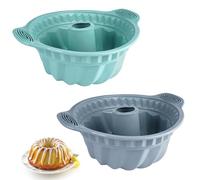 2 Pièces Moule Kouglof, 24cm Silicone Moule à Kouglof Anti-Adhérent | Moules Baba Au Rhum, Moul Savarin, Moul à Kouglof en Silicone pour Gâteaux, Gelée, Pain