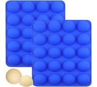 2 pièces Moules à Chocolat en Silicone,Moule en silicone en forme de balle de golf, 15 cavités rondes pour bonbons, chocolats, gâteaux