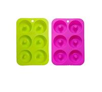 2 pièces moules à donuts antiadhésifs moule à beignets en acier silicone à 6 cavités pour la cuisson sans BPA plateau de feuille de moule four micro-ondes lave-vaisselle coffre-fort facile à nettoyer