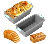 2 Pièces Moules à Pain En Silicone,20×9.5× 5.5cm,Facile à Nettoyer (Gris) | Moule a Cake Silicone sans BPA,Moule Gateau Air Fryer,pour la Fabrication de pain,Gâteaux et Desserts,Revêtement Antiadhésif