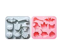 2 Pièces Moules Souples en Silicone Ensemble à Thème 8 Cavités pour Dessus de Gâteaux Glaces Chocolats Bonbons Savons Bougies Outils de Pâtisserie et Bricolage Antiadhésif et Facile à Démouler
