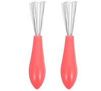 2 Pièces Nettoyeur de Peigne pour Cheveux en Bois et Métal, Outil | Salon et Maison, Prise Ergonomique, Retire les Cheveux du Peigne et Nettoie la Partie Inférieure la Couleur Aléatoire