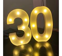 2 pièces numéro 16 18 21 30 chaîne lumineuse Led joyeux anniversaire fête décoration anniversaire de mariage adulte fête d'anniversaire cadeau lumière Led 49